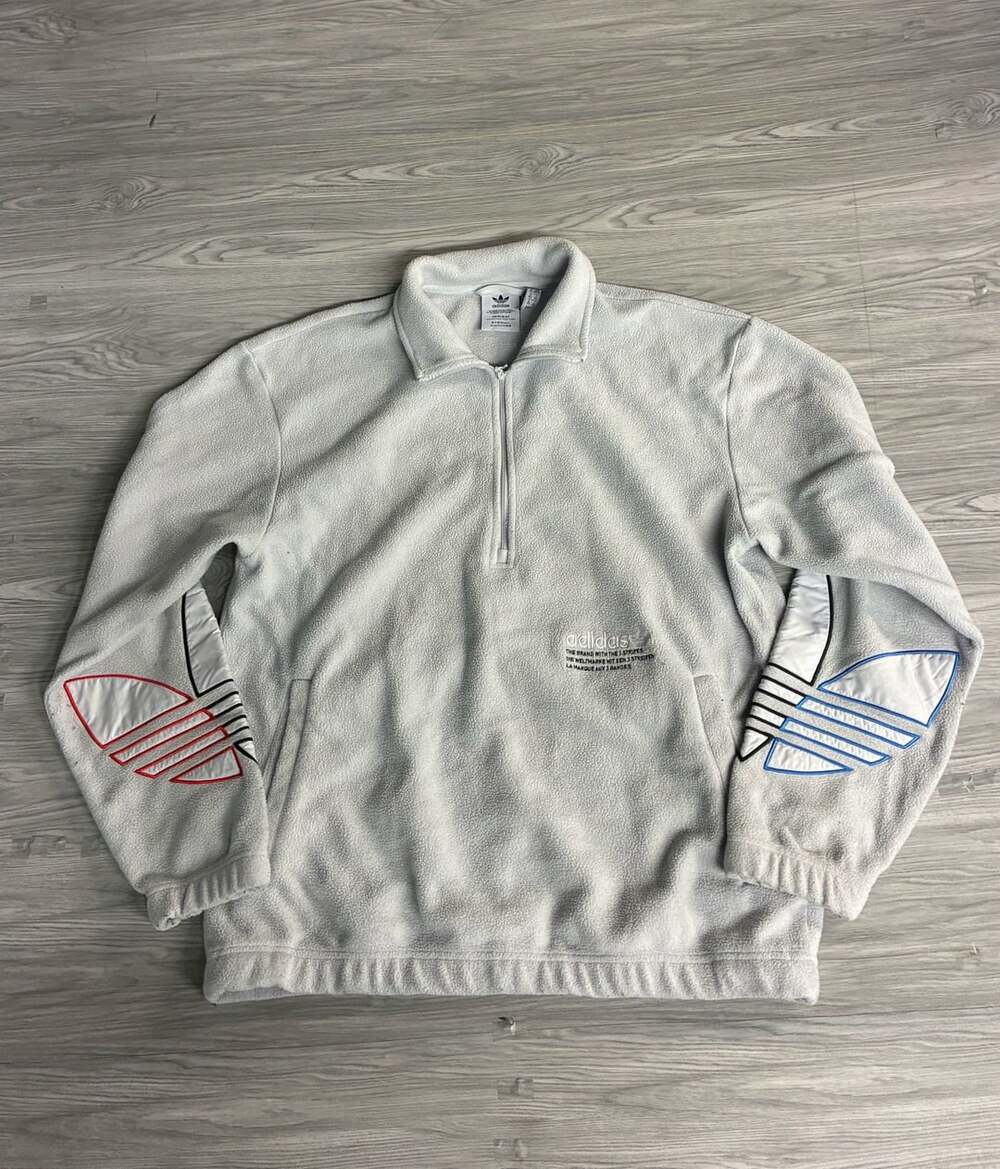 adidas embroidered white fleece